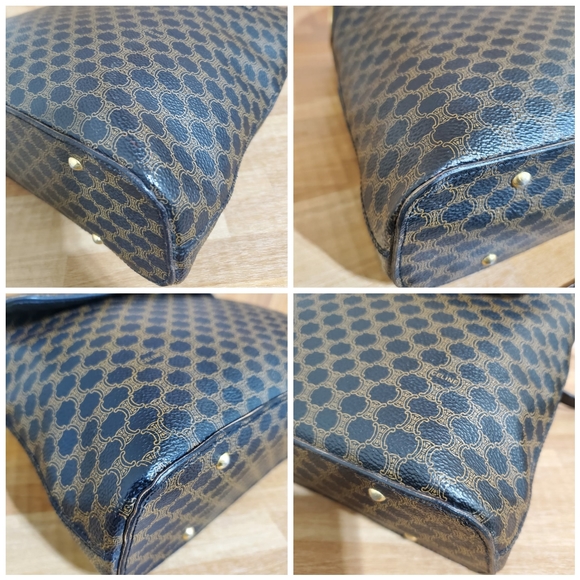 Celine Vintage Flap Shoulder Bag Macadam Coated Canvas Medium - Picture 10 of 12